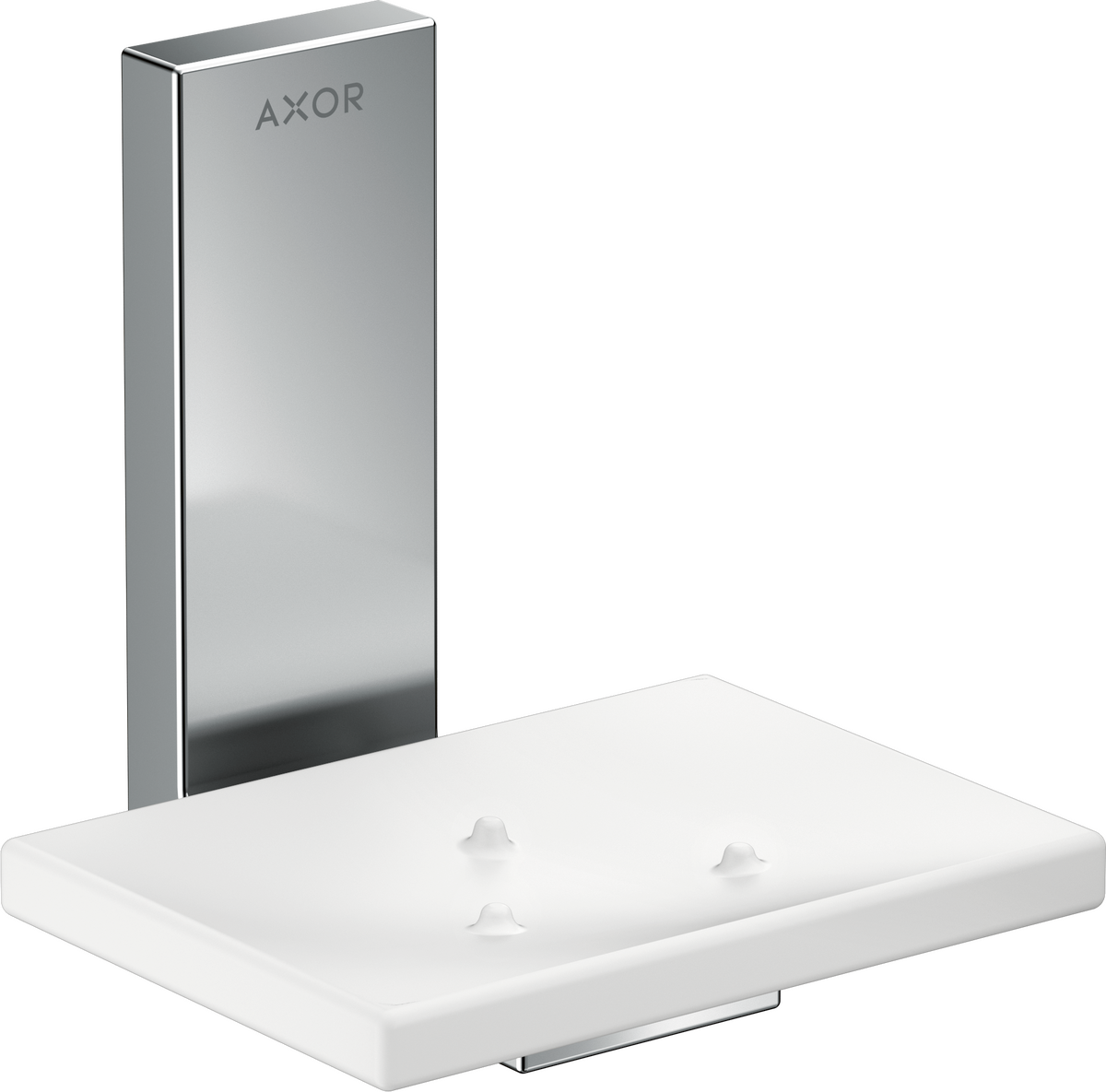Axor Universal Rectangular Glass Shelf Metal Chrome Holder Soap Dish