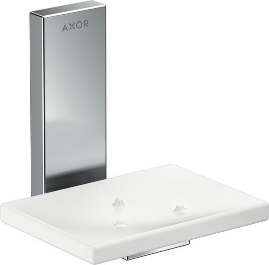 Axor Universal Rectangular Glass Shelf Metal Chrome Holder Soap Dish