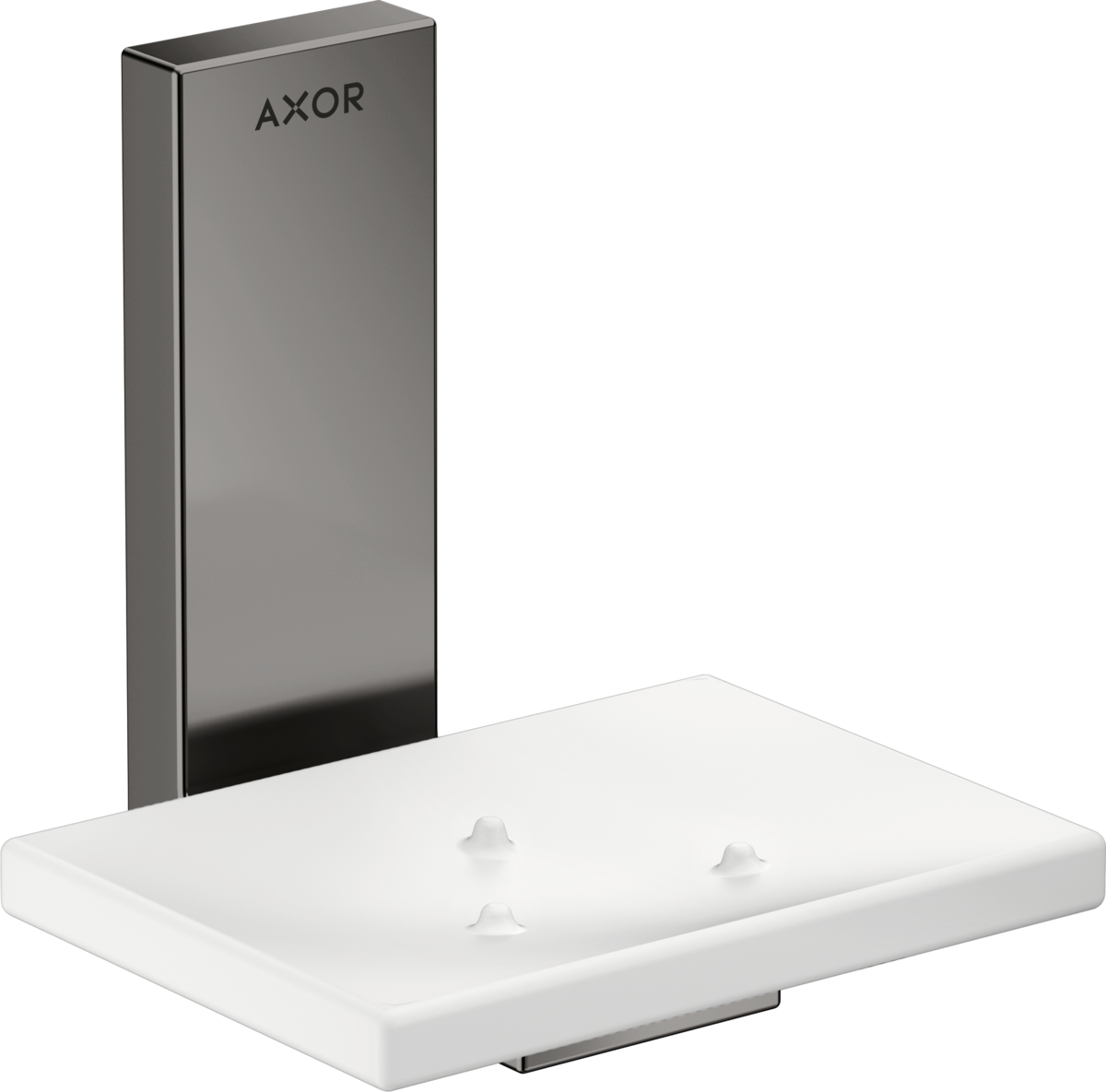 Axor Universal Rectangular Glass Shelf Metal Polished Black Chrome Holder Soap Dish