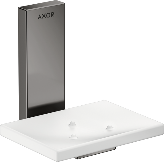 Axor Universal Rectangular Glass Shelf Metal Polished Black Chrome Holder Soap Dish