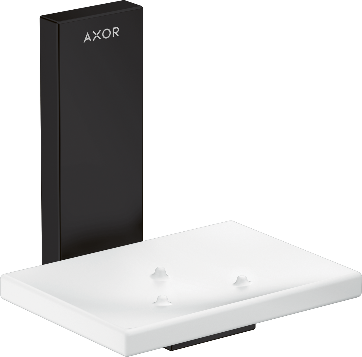 Axor Universal Rectangular Glass Shelf Metal Matte Black Holder Soap Dish