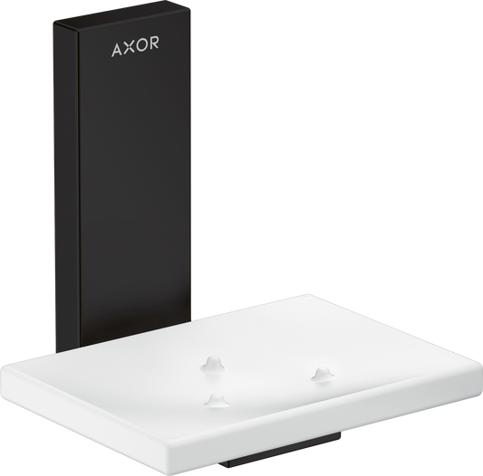 Axor Universal Rectangular Glass Shelf Metal Matte Black Holder Soap Dish