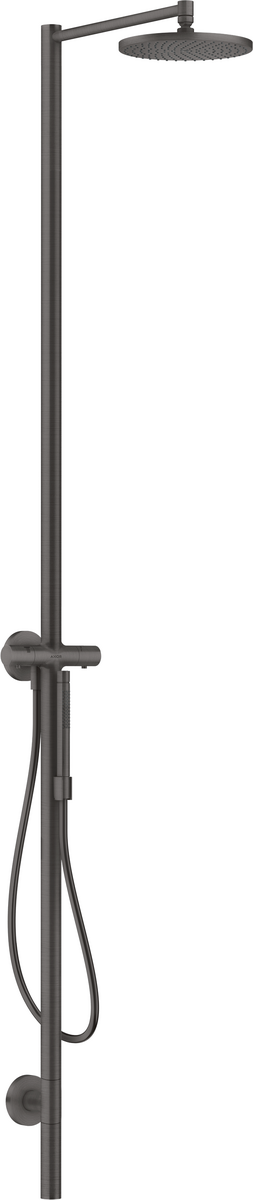 Axor Starck 2.5 GPM 2-Function 240 1-Jet Brushed Black Chrome Showerpipe