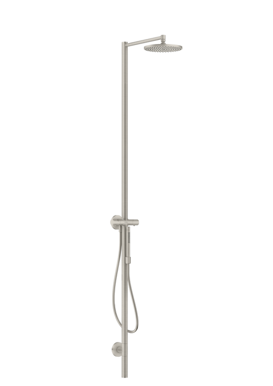Axor Starck 2.5 GPM 2-Function 240 1-Jet Steel Optic Showerpipe