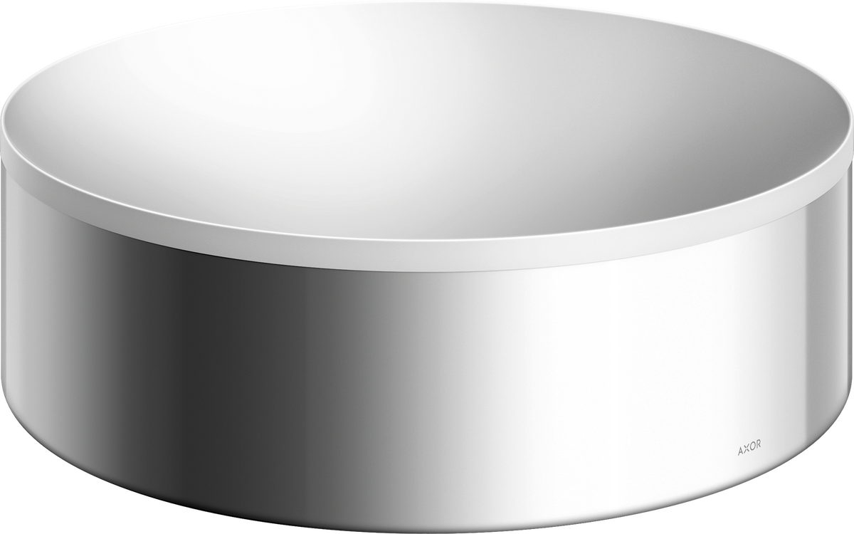 Axor Suite 11" Solid Surface Chrome Round Sink Without Overflow