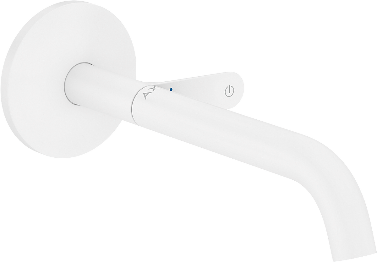 Axor One 1.2 GPM Single-Handle Select Push-Button On/Off Control Matte White Wall Mounted Faucet