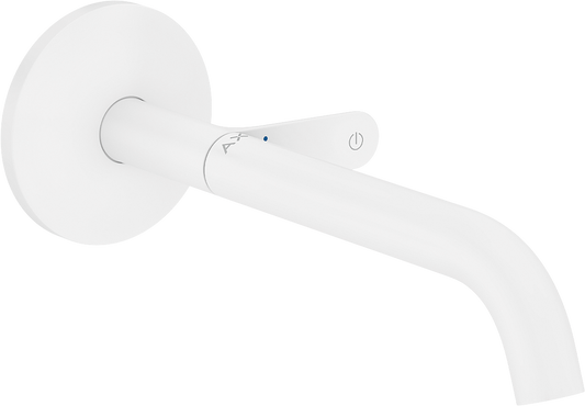 Axor One 1.2 GPM Single-Handle Select Push-Button On/Off Control Matte White Wall Mounted Faucet