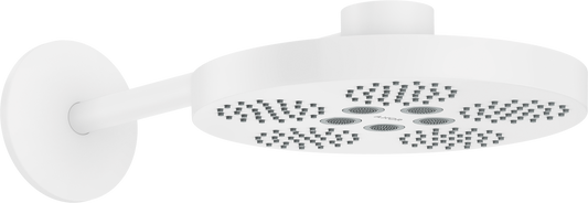 Axor One 2.5 GPM 280 2-Jet Matte White Chrome Showerhead With Showerarm Trim