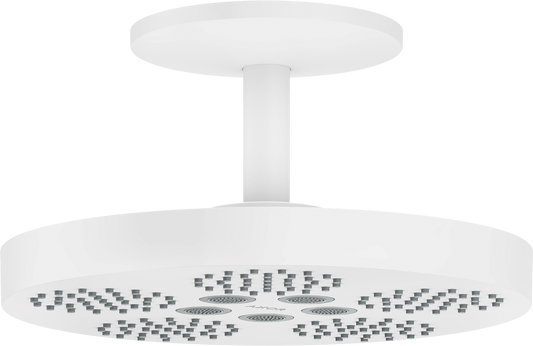 Axor One 11" 1.75 GPM 280 2-Jet Matte White Showerhead With Ceiling Mount Trim