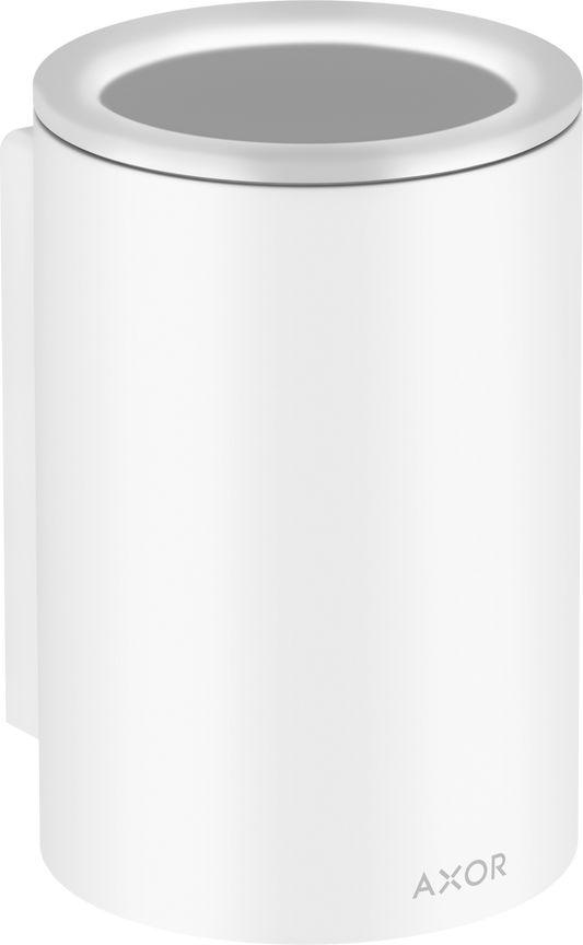Axor Universal Circular Wall Mounted Matte White Toothbrush Tumbler