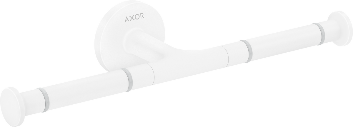 Axor Universal Circular Metal Matte White Wall Mounted Double Toilet Paper Holder