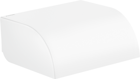 Axor Universal Circular Metal Matte White Wall Mounted Tissue Roll Holder With Cover