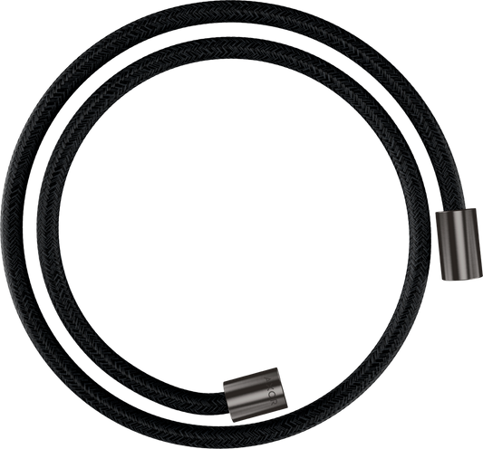 Axor ShowerSolutions 49" Brushed Black Chrome Textile Hose With Cylindrical Nut