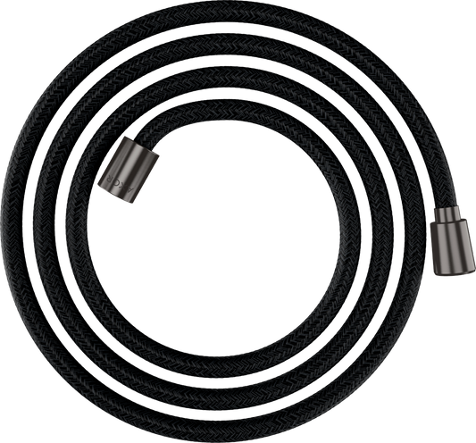 Axor ShowerSolutions 79" Brushed Black Chrome Textile Hose With Cylindrical and Conical Nut