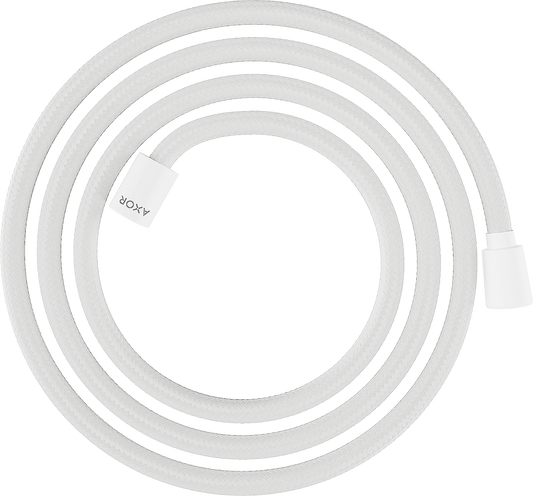 Axor ShowerSolutions 79" Matte White Textile Hose With Cylindrical and Conical Nut