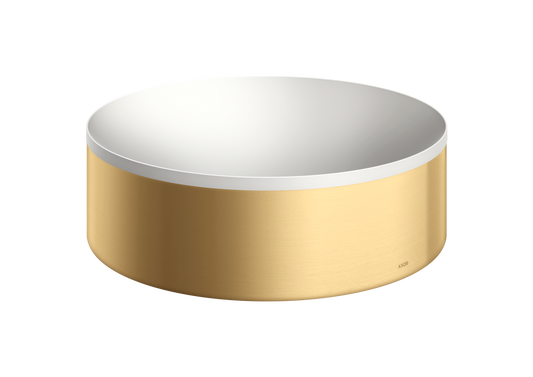 Axor Suite 11" Solid Surface Brushed Gold Optic Round Sink Without Overflow