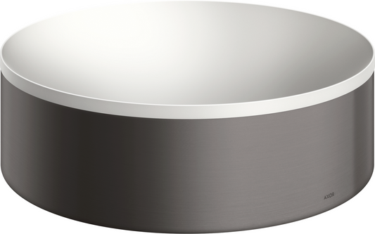 Axor Suite 11" Solid Surface Brushed Black Chrome Round Sink Without Overflow