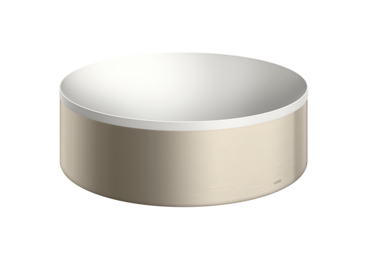 Axor Suite 11" Solid Surface Brushed Nickel Round Sink Without Overflow