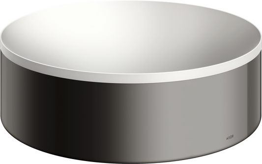 Axor Suite 11" Solid Surface Polished Black Chrome Round Sink Without Overflow