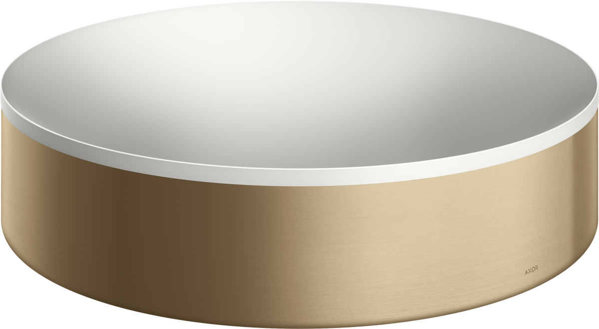 Axor Suite 15" Metal Brushed Bronze Round Sink Without Overflow