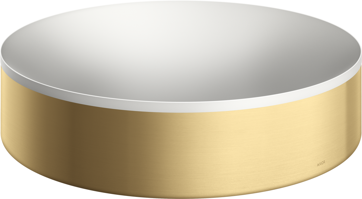 Axor Suite 15" Metal Brushed Gold Optic Round Sink Without Overflow