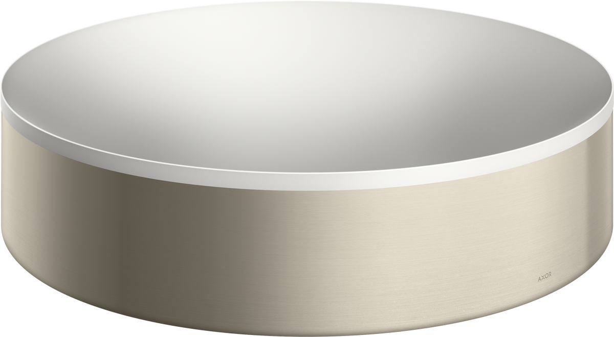 Axor Suite 15" Metal Brushed Nickel Round Sink Without Overflow