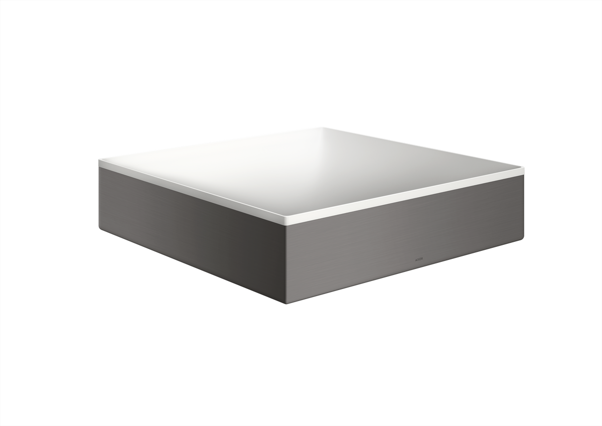 Axor Suite 15" x 15" Solid Surface Brushed Black Chrome Sink Without Overflow