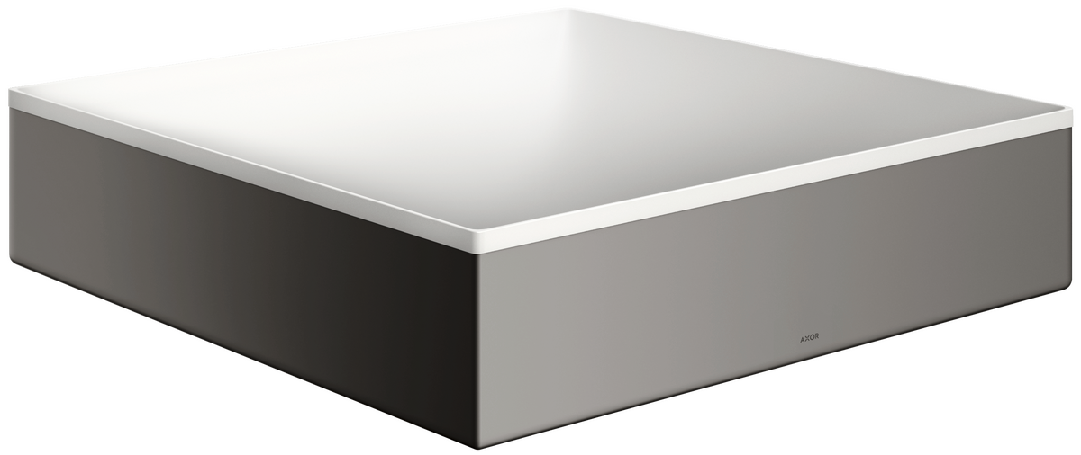 Axor Suite 15" x 15" Solid Surface Polished Black Chrome Sink Without Overflow