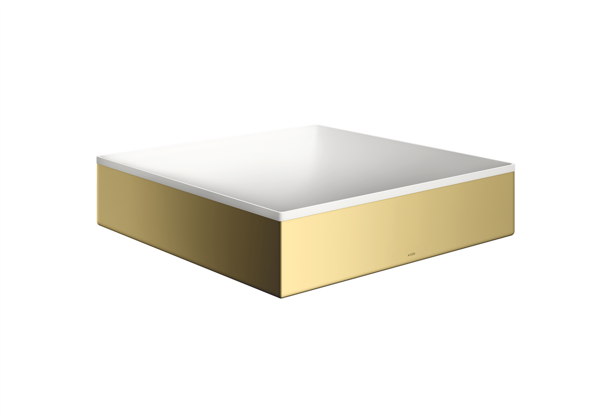 Axor Suite 15" x 15" Solid Surface Polished Gold Optic Sink Without Overflow