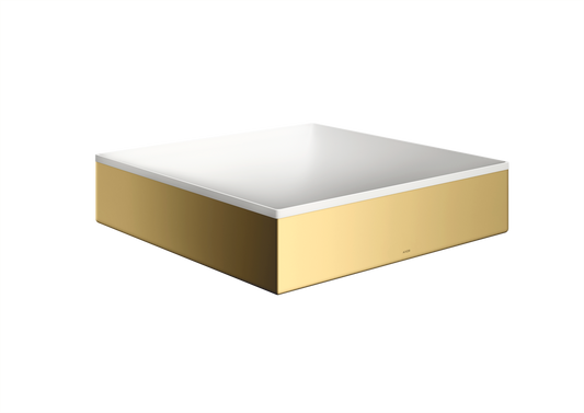 Axor Suite 15" x 15" Solid Surface Polished Gold Optic Sink Without Overflow