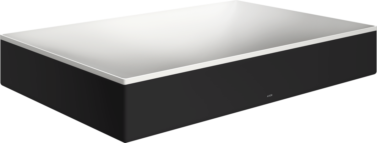 Axor Suite 24" x 16" Solid Surface Matte Black Square Sink Without Overflow