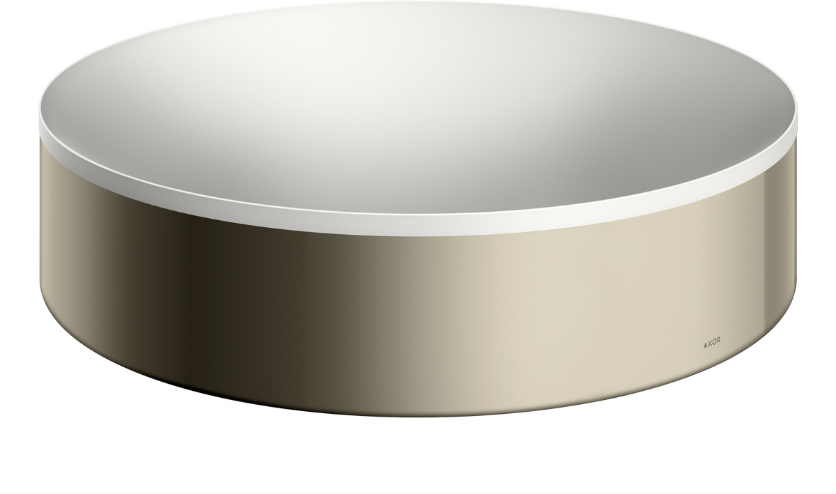 Axor Suite 15" Metal Polished Nickel Round Sink Without Overflow