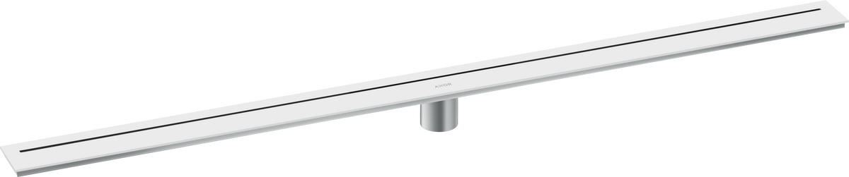 Axor 47" Stainless Steel Floor Installation Matte White Drain