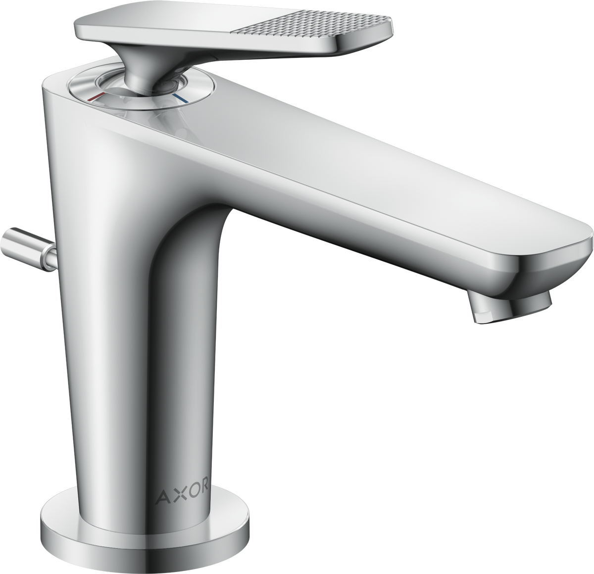 Axor Citterio C 1.2 GPM Single Hole Lever Handle Cubic Cut Chrome Faucet With CoolStart and Pop-Up Drain