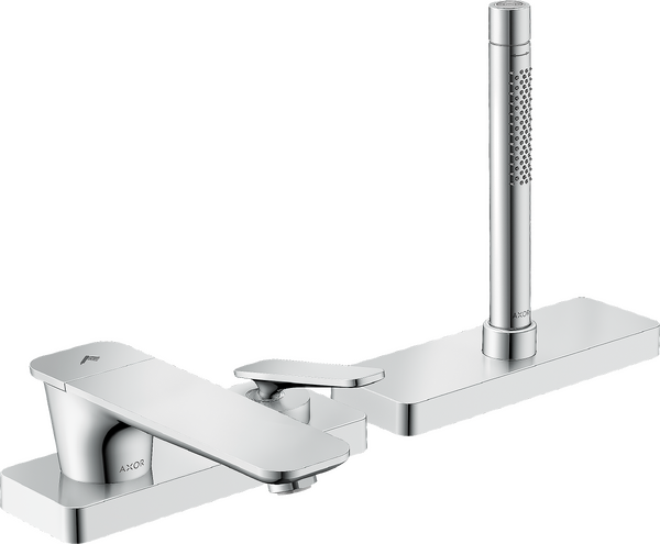 Axor Citterio C 1.75 GPM 3-Hole Chrome Roman Tub Set Trim With Handshower and Sbox