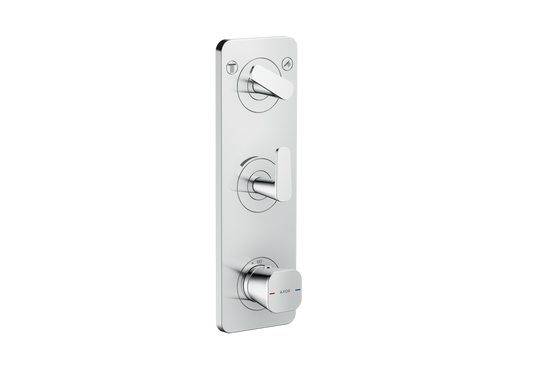 Axor Citterio C 15" x 5"  2-Function Cubic Cut Chrome Thermostatic Module Trim