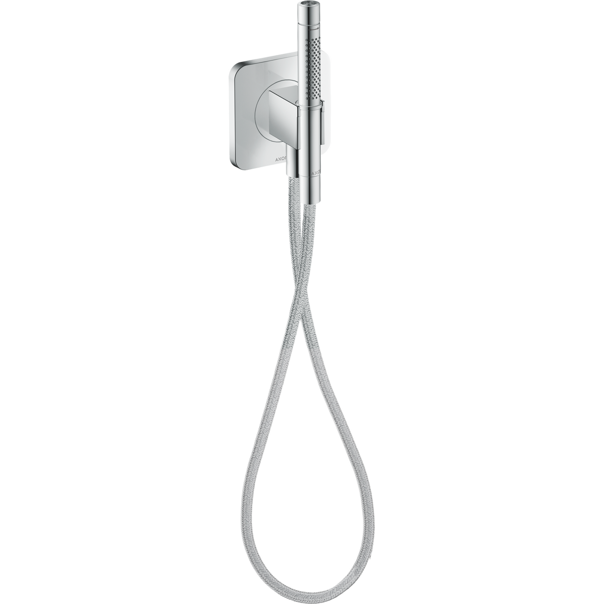 Axor Citterio C 2.5 GPM 5" x 5" Outlet Softsquare Chrome Handshower With Holder and Textile Hose