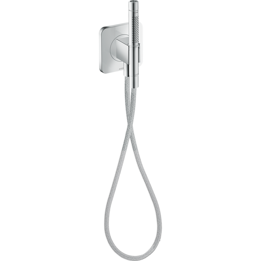 Axor Citterio C 2.5 GPM 5" x 5" Outlet Softsquare Chrome Handshower With Holder and Textile Hose