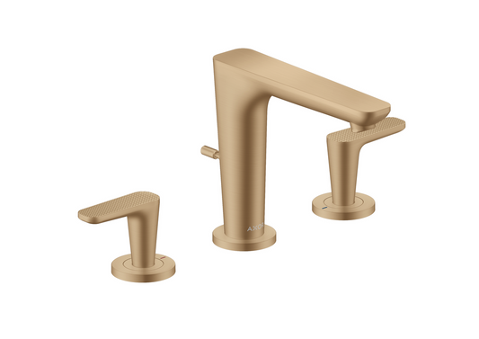 Axor Citterio C 1.2 GPM Two Lever Handle Brushed Bronze Widespread Faucet With Escutcheons and Pop-Up Drain