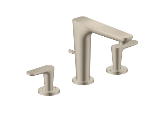 Axor Citterio C 1.2 GPM Two Lever Handle Brushed Nickel Widespread Faucet With Escutcheons and Pop-Up Drain