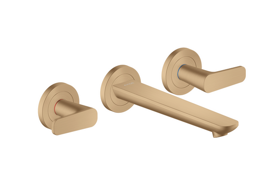 Axor Citterio C 1.2 GPM Lever Handle Wall Mounted Brushed Bronze Widespread Faucet Trim With Escutcheons