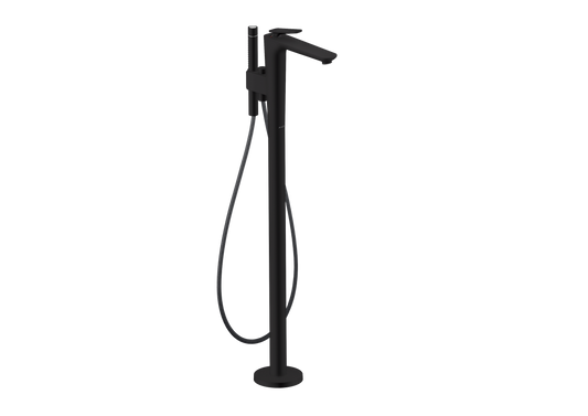 Axor Citterio C 1.75 GPM Matte Black Freestanding Tub Filler Trim With Handshower