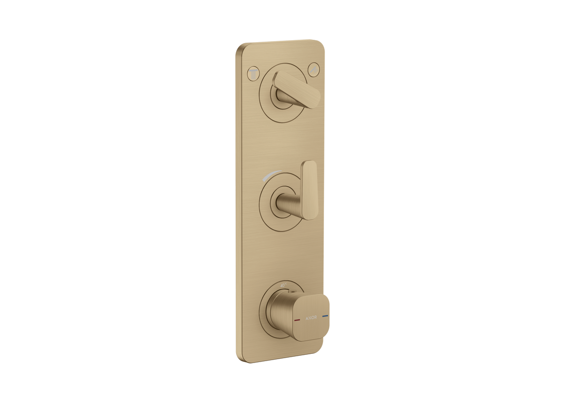 Axor Citterio C 15" x 5"  2-Function Cubic Cut Brushed Bronze Thermostatic Module Trim