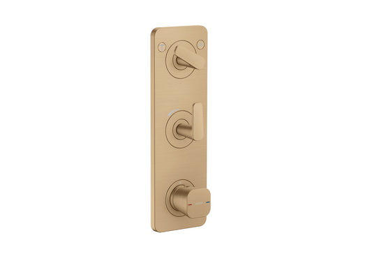 Axor Citterio C 15" x 5"  2-Function Cubic Cut Brushed Bronze Thermostatic Module Trim