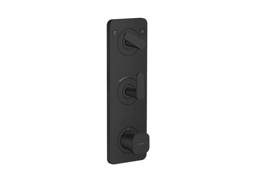 Axor Citterio C 15" x 5"  2-Function Cubic Cut Matte Black Thermostatic Module Trim