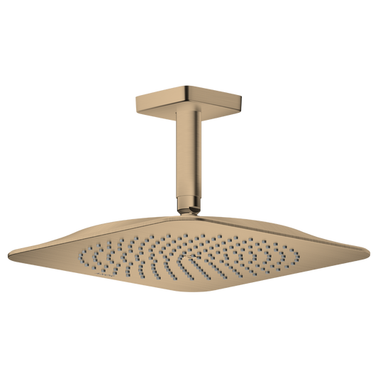 Axor Citterio C 2.5 GPM 1-Jet 270 Square Brushed Bronze Showerhead With Ceiling Connection