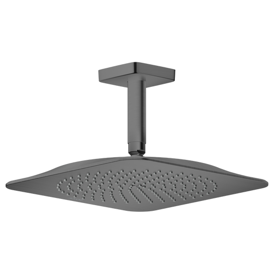 Axor Citterio C 2.5 GPM 1-Jet 270 Square Brushed Black Chrome Showerhead With Ceiling Connection
