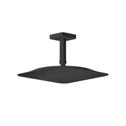 Axor Citterio C 2.5 GPM 1-Jet 270 Square Matte Black Showerhead With Ceiling Connection