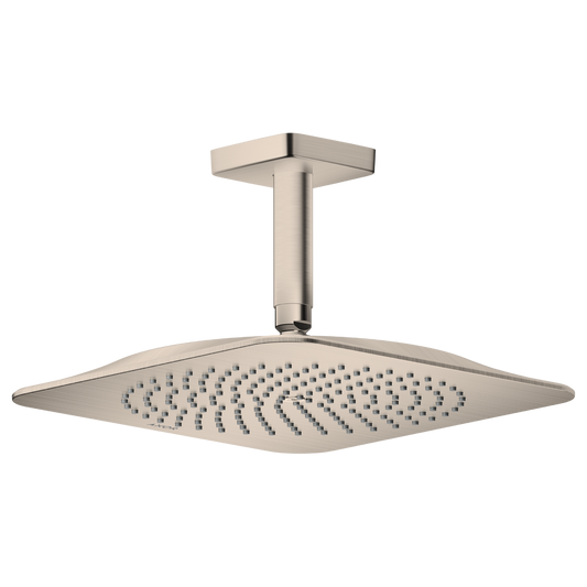 Axor Citterio C 2.5 GPM 1-Jet 270 Square Brushed Nickel Showerhead With Ceiling Connection