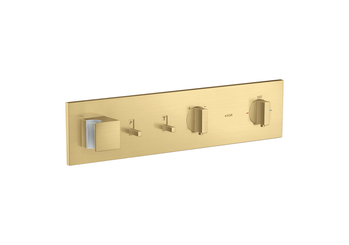 Axor ShowerComposition 2 Functions Brushed Gold Optic Thermostatic Module Trim